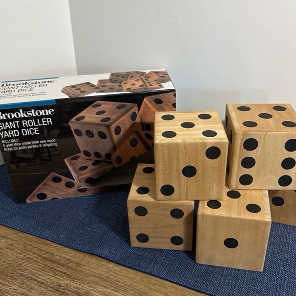 Brookstone Other - 🔴 Brookstone Wooden Yard Dice with Black Dots! 🔥